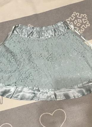 Юбка бирюзовая 10-134/140см замеры на фото