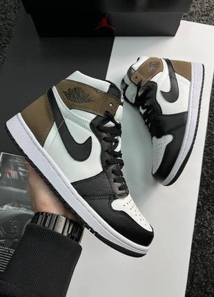 Мужские высокие кожаные кроссовки на весну в стиле nike air jordan 1 🆕 найк джордан4 фото