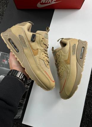 Мужские бежевые кожаные кроссовки в стиле nike air max 90 surplus 🆕 найк аир макс