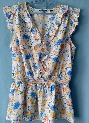 Блуза летняя с рюшами в цветы roman, 12