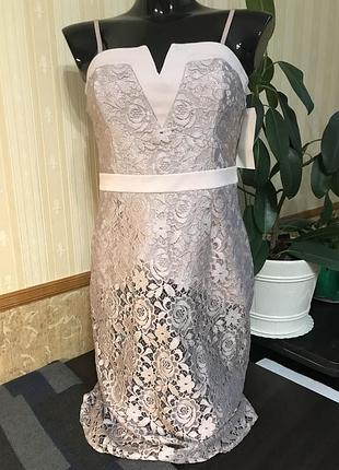 Сукня ніжно рожева мереживо стрейч 12 заміри на фото