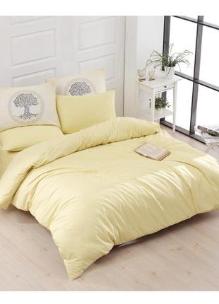 🇹🇷 турченичка премиальное постельное белье евро размер ткань ранфорс цвет желтый3 фото