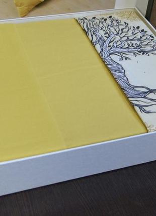 🇹🇷 турченичка премиальное постельное белье евро размер ткань ранфорс цвет желтый2 фото