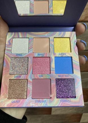 Палетка теней с блестками от rival