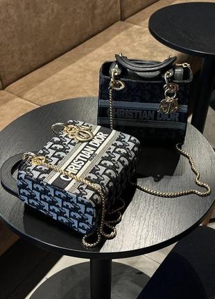 Сумка сумочка christian dior d-lite black textile текстиль2 фото