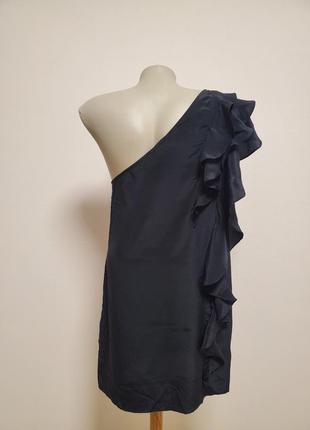 Шикарное брендовое шелковое платье туника фасон "на одно плечо"5 фото