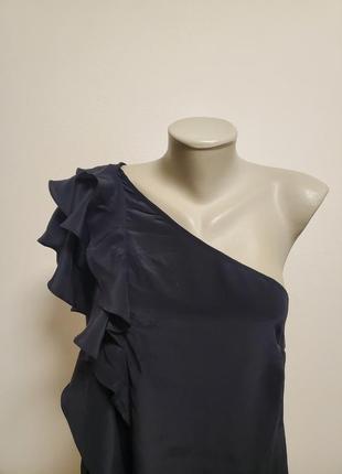 Шикарное брендовое шелковое платье туника фасон "на одно плечо"3 фото
