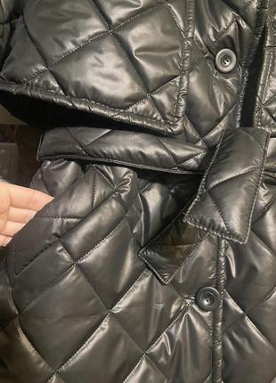 Стеганое, стеганное пальто, куртка, пуховик, черное с-м зима осень4 фото