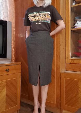 Юбка в клетку в гусиную лапку zara миди на талию