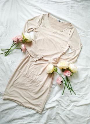 Платье замш бежевое