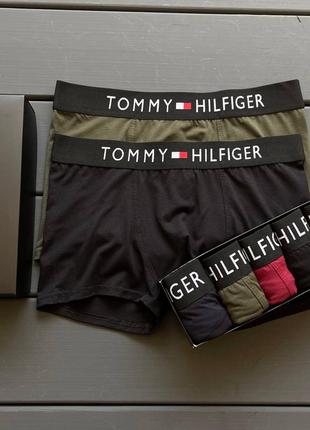 Мужские боксеры подарочный набор трусов 4 шт tommy hilfiger с3065 в коробке модал th1 фото