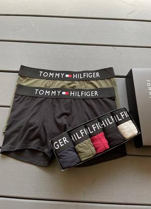 Мужские боксеры подарочный набор трусов 3 шт tommy hilfiger с3066 в коробке модал th2 фото