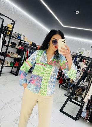 Бомбезная сатиновая блуза zara размер хс цена 299 грн10 фото