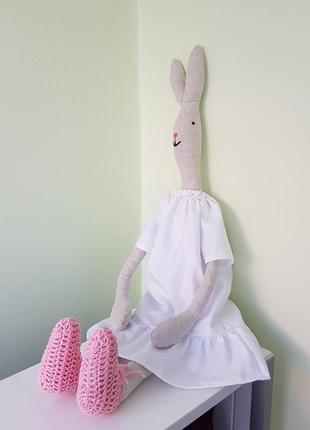 Іграшка заєць, hare (shoes are pink)2 фото