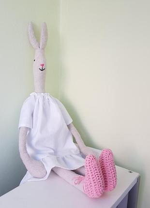 Іграшка заєць, hare (shoes are pink)3 фото