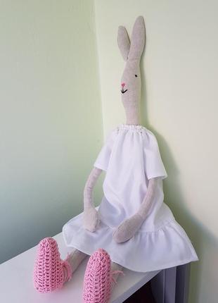 Іграшка заєць, hare (shoes are pink)5 фото