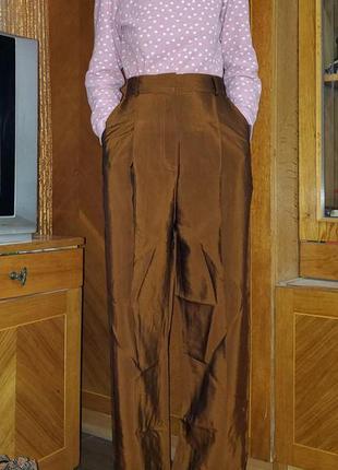 Широкие брюки палаццо кюлоты высокая талия посадка со стрелками h&m1 фото
