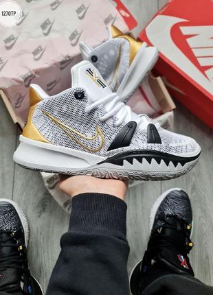 Мужские кроссовки nike kyrie 7 gs rings white metallic gold8 фото