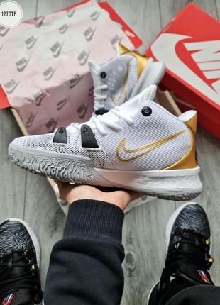 Мужские кроссовки nike kyrie 7 gs rings white metallic gold7 фото