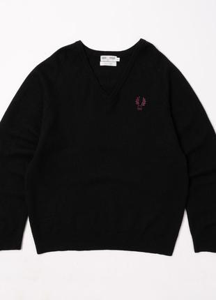 Fred perry&nbsp;vintage v-neck wool sweater мужской свитер