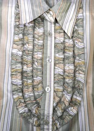 Шелковая блуза, в полоску, винтаж5 фото