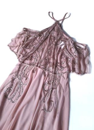 Сукня з вишивкою бісером відкриті плечі lipsy5 фото