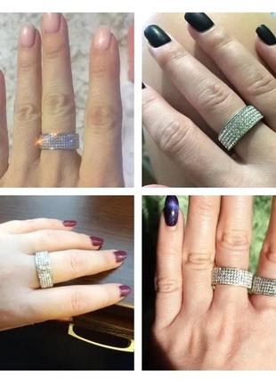 Красивое кольцо со стразами5 фото