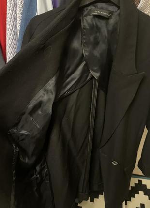 Піджак сюртук чорний двубортний zara woman5 фото