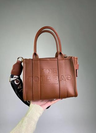 Женская сумка marc jacobs the tote bag mini brown6 фото