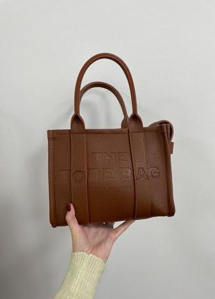 Женская сумка marc jacobs the tote bag mini brown2 фото