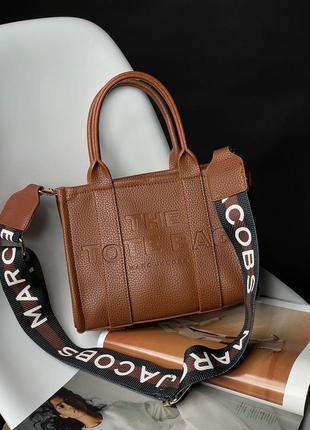 Женская сумка marc jacobs the tote bag mini brown3 фото