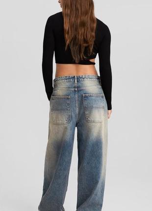 Джинси bershka з ефектом вицвітання skater jeans bershka3 фото