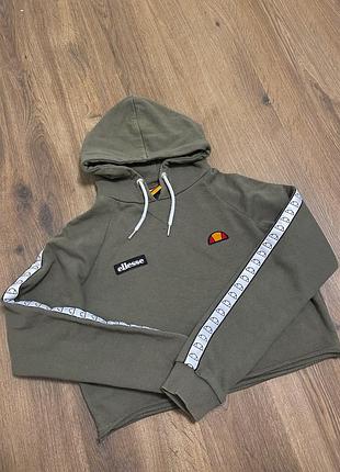 Кроп-топ худи ellesse с лампасамитм