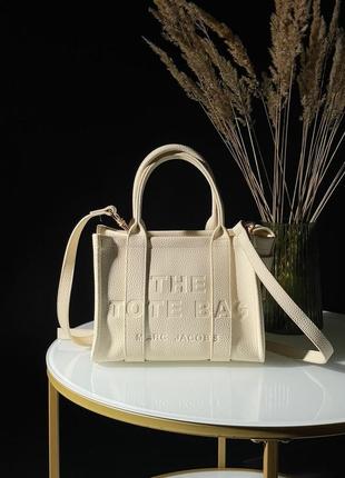 Женская сумка marc jacobs the tote bag mini cream2 фото