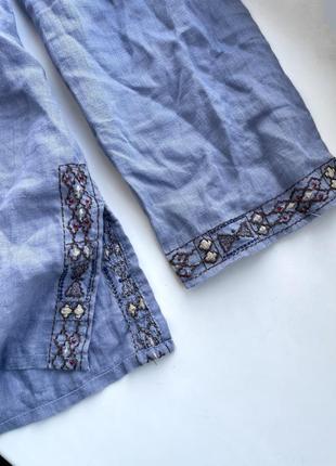 Льняная рубашка блуза zara 100% лен с вышивкой, вышиванка, блузка7 фото