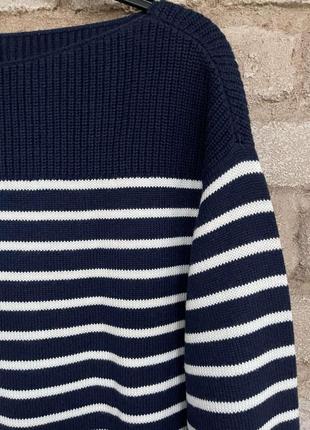 Хлопковый свитер в синюю полоску gap гап  размер м оригинал2 фото