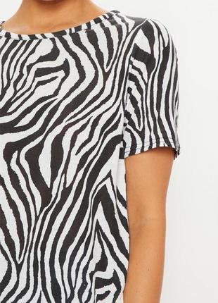 Блуза с коротким рукавом в анималистический принт зебра et vous