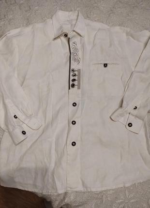 Льняная рубашка  дриндль баварская 100% лен xxl-xxxl10 фото