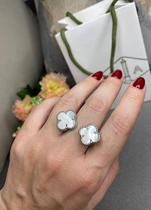 Брендовое кольцо в стиле van cleef (vca,ван клиф,клевер)🌸