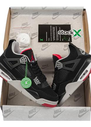 Кросівки air jordan 4 retro bred1 фото