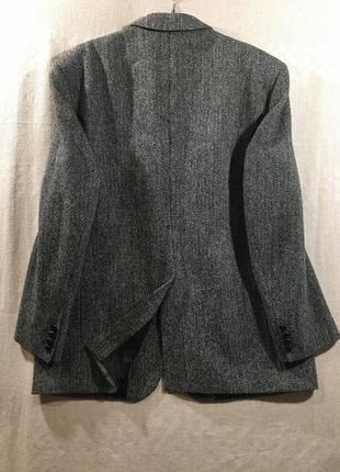 Вовняний піджак в принт "ялинка"6 фото