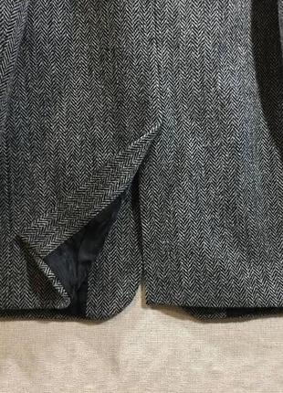 Вовняний піджак в принт "ялинка"7 фото