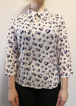 Блуза розовая с сердцами1 фото
