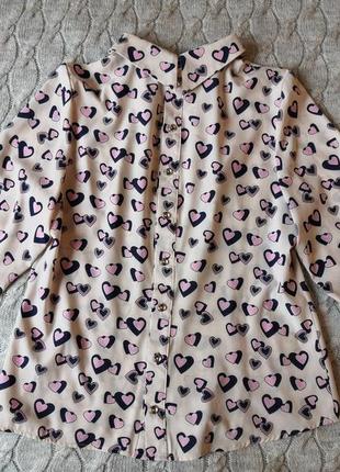 Блуза розовая с сердцами5 фото