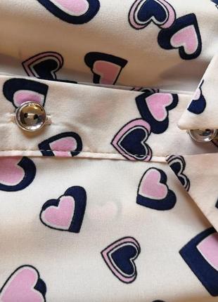 Блуза розовая с сердцами6 фото