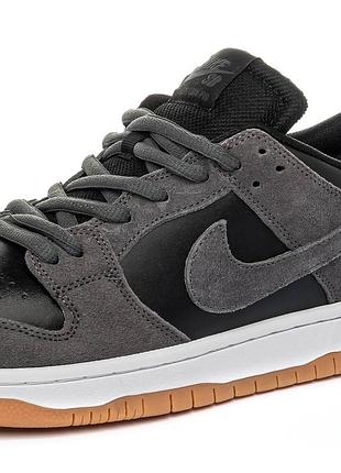 Кроссовки nike sb dunk low black-silver 3