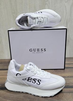 Белые сникерсы guess luchia гесс высокие кроссовки