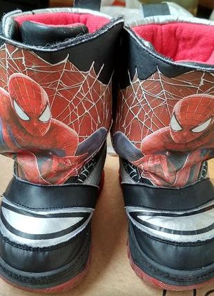 Чоботи хлопчикові людина-павук, marvel, по устілці - 14см, розмір 21/22