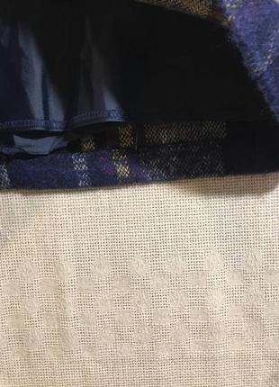 Тепленькая клетчатая мини юбочка с шерстью и альпакой5 фото