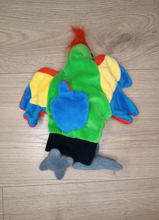 Кукольный попугай hand glove butlers/ игрушка - перчатка / развивающая мягкая игрушка5 фото
